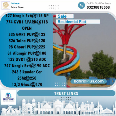 Residential Plot for Sale in Bahria Town, Lahore - (BP-279075)