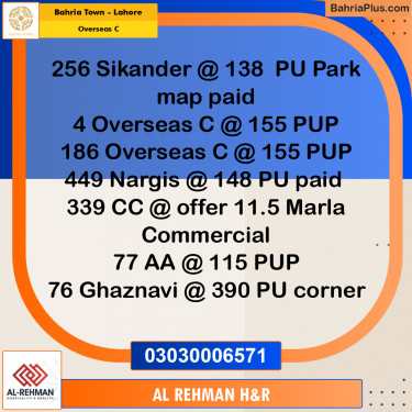 10 Marla Residential Plot for Sale in Overseas C -  Bahria Town, Lahore - (BP-279097)
