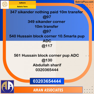 Residential Plot for Sale in Bahria Town, Lahore - (BP-279124)