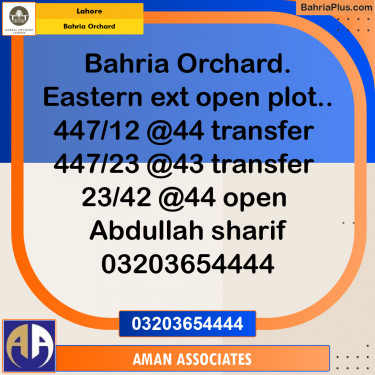 Residential Plot for Sale in Bahria Orchard, Lahore - (BP-279127)