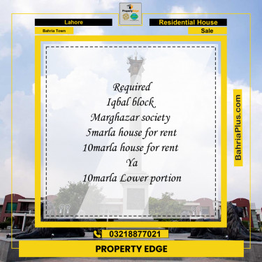 Residential House for Sale in Bahria Town, Lahore - (BP-279197)