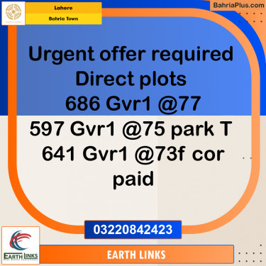 Residential Plot for Sale in Bahria Town, Lahore - (BP-279367)