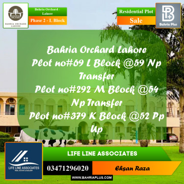 5 Marla Residential Plot for Sale in Phase 2 - L Block -  Bahria Orchard, Lahore - (BP-279457)