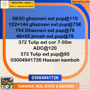 10 Marla Residential Plot for Sale in Sector F - Ghaznavi Ext. Block -  Bahria Town, Lahore - (BP-279505)