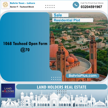 5 Marla Residential Plot for Sale in Sector F - Tauheed Block -  Bahria Town, Lahore - (BP-279565)