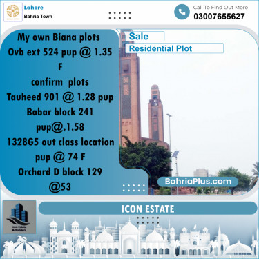 Residential Plot for Sale in Bahria Town, Lahore - (BP-279722)