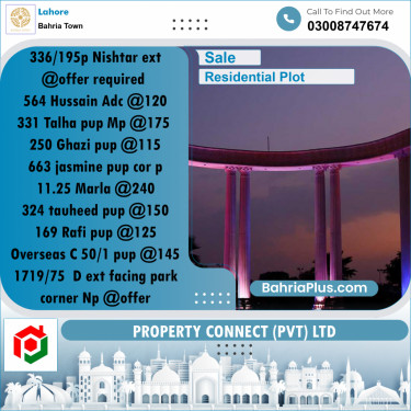 Residential Plot for Sale in Bahria Town, Lahore - (BP-279724)