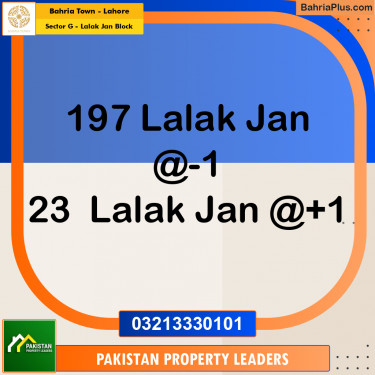 5 Marla Residential Plot for Sale in Sector G - Lalak Jan Block -  Bahria Town, Lahore - (BP-279777)
