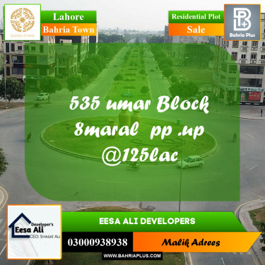 Residential Plot for Sale in Bahria Town, Lahore - (BP-279850)