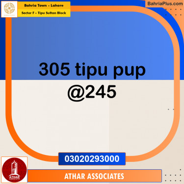 1 Kanal Residential Plot for Sale in Sector F - Tipu Sultan Block -  Bahria Town, Lahore - (BP-279899)