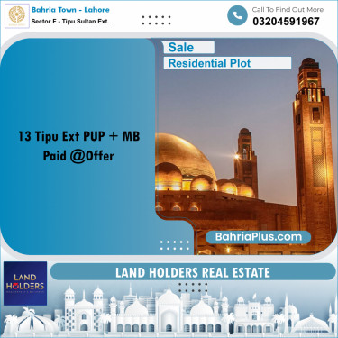 5 Marla Residential Plot for Sale in Sector F - Tipu Sultan Ext. -  Bahria Town, Lahore - (BP-279900)