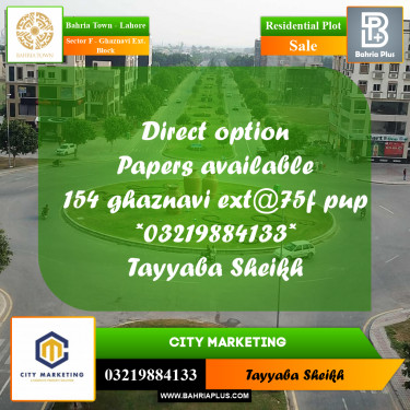 5 Marla Residential Plot for Sale in Sector F - Ghaznavi Ext. Block -  Bahria Town, Lahore - (BP-279916)