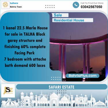 Residential House for Sale in Bahria Town, Lahore - (BP-280152)