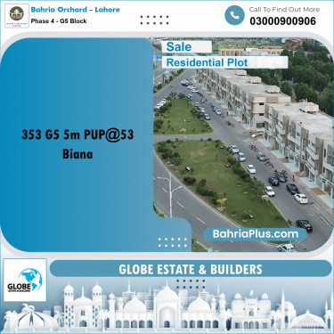 5 Marla Residential Plot for Sale in Phase 4 - G5 Block -  Bahria Orchard, Lahore - (BP-280289)
