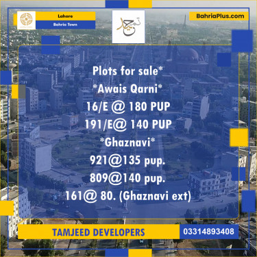 Residential Plot for Sale in Bahria Town, Lahore - (BP-280411)