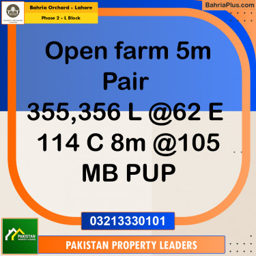 5 Marla Residential Plot for Sale in Phase 2 - L Block -  Bahria Orchard, Lahore - (BP-280466)