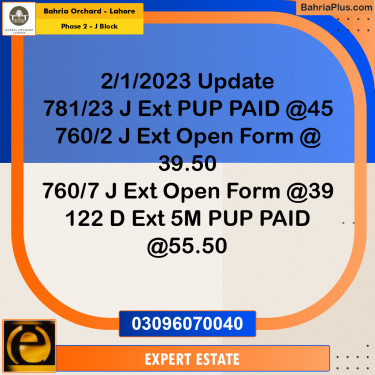 5 Marla Residential Plot for Sale in Phase 2 - J Block -  Bahria Orchard, Lahore - (BP-280467)