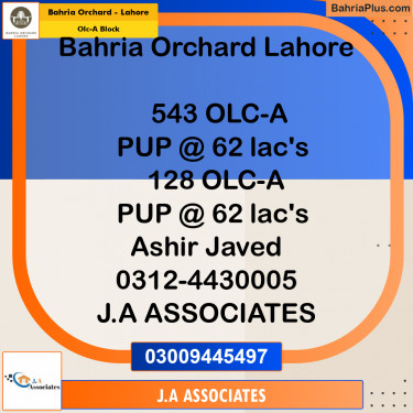 5 Marla Residential Plot for Sale in OLC-A Block -  Bahria Orchard, Lahore - (BP-280552)