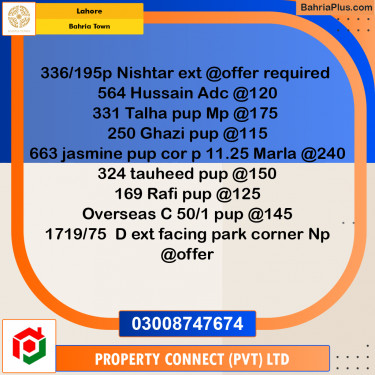 Residential Plot for Sale in Bahria Town, Lahore - (BP-280648)