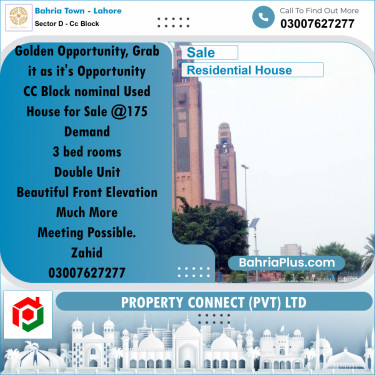 Residential House for Sale in Sector D - CC Block -  Bahria Town, Lahore - (BP-280913)