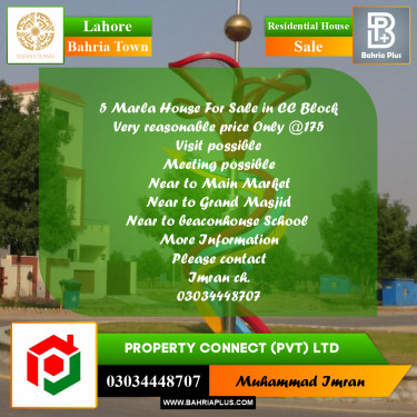 Residential House for Sale in Bahria Town, Lahore - (BP-280934)