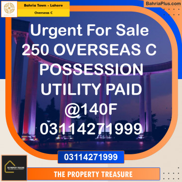 10 Marla Residential Plot for Sale in Overseas C -  Bahria Town, Lahore - (BP-281020)