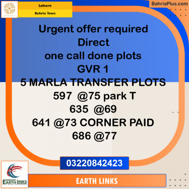 Residential Plot for Sale in Bahria Town, Lahore - (BP-281103)