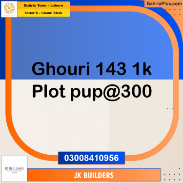 1 Kanal Residential Plot for Sale in Sector B - Ghouri Block -  Bahria Town, Lahore - (BP-281115)
