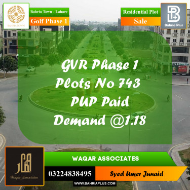 10 Marla Residential Plot for Sale in Golf Phase 1 -  Bahria Town, Lahore - (BP-281120)