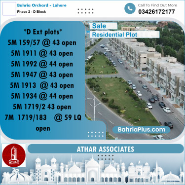 5 Marla Residential Plot for Sale in Phase 2 - D Block -  Bahria Orchard, Lahore - (BP-281152)