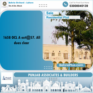 5 Marla Residential Plot for Sale in OLC-A Ext. Block -  Bahria Orchard, Lahore - (BP-281223)