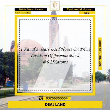 1 Kanal Residential House for Sale in Sector C - Jasmine Block -  Bahria Town, Lahore - (BP-281255)