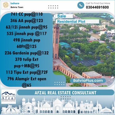 Residential Plot for Sale in Bahria Town, Lahore - (BP-281280)