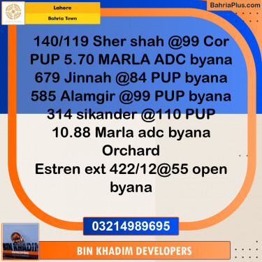 Residential Plot for Sale in Bahria Town, Lahore - (BP-281397)