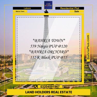 Residential Plot for Sale in Bahria Town, Lahore - (BP-281466)