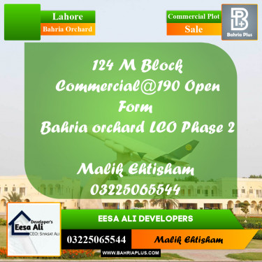 8 Marla Commercial Plot for Sale in Bahria Orchard, Lahore - (BP-281527)