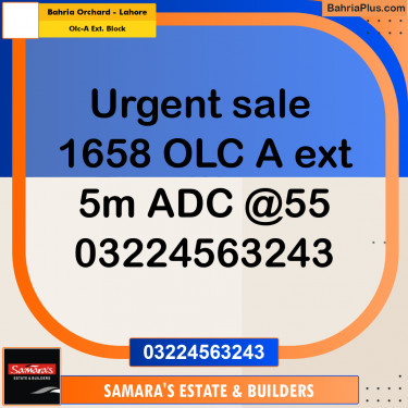 5 Marla Residential Plot for Sale in OLC-A Ext. Block -  Bahria Orchard, Lahore - (BP-281825)