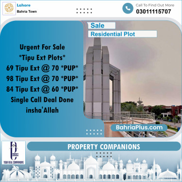 Residential Plot for Sale in Bahria Town, Lahore - (BP-281851)