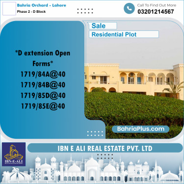 5 Marla Residential Plot for Sale in Phase 2 - D Block -  Bahria Orchard, Lahore - (BP-281854)