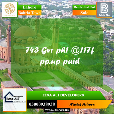 Residential Plot for Sale in Bahria Town, Lahore - (BP-281876)