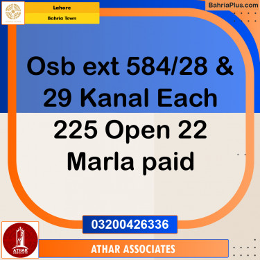 1 Kanal Residential Plot for Sale in Bahria Town, Lahore - (BP-281912)