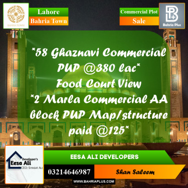 Commercial Plot for Sale in Bahria Town, Lahore - (BP-281937)