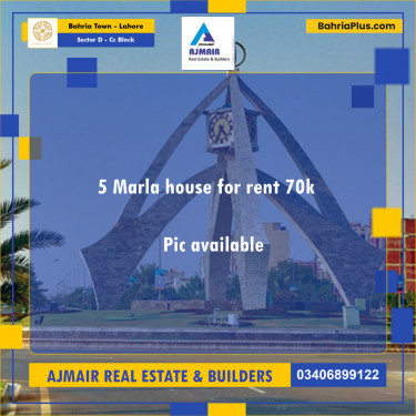 5 Marla Residential House for Rent in Sector D - CC Block -  Bahria Town, Lahore - (BP-281938)