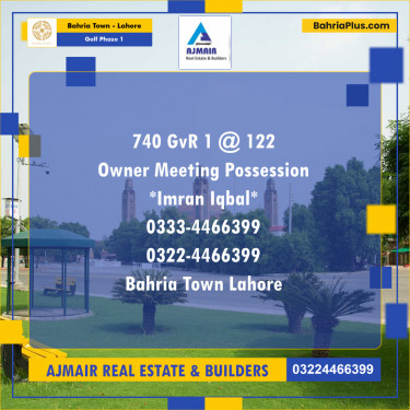 10 Marla Residential Plot for Sale in Golf Phase 1 -  Bahria Town, Lahore - (BP-281978)