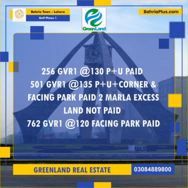 10 Marla Residential Plot for Sale in Golf Phase 1 -  Bahria Town, Lahore - (BP-282001)