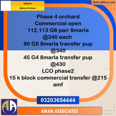 Commercial Plot for Sale in Bahria Orchard, Lahore - (BP-282050)