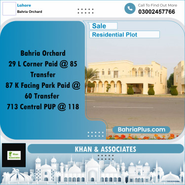 Residential Plot for Sale in Bahria Orchard, Lahore - (BP-282092)