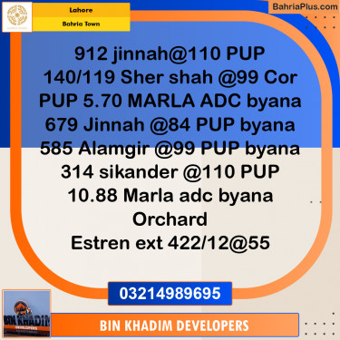 Residential Plot for Sale in Bahria Town, Lahore - (BP-282146)