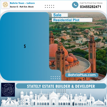 Residential Plot for Sale in Sector E - Rafi Ext. Block -  Bahria Town, Lahore - (BP-282309)