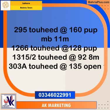 10 Marla Residential Plot for Sale in Bahria Town, Lahore - (BP-282320)